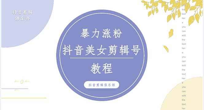 抖音快手暴力涨粉美女混剪视频教程 百分百过原创图片教程 附带违规申诉方法-菡洋资源网