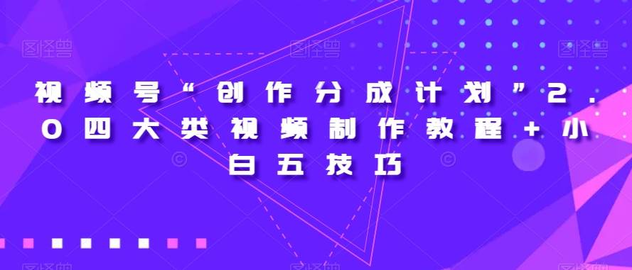 视频号“创作分成计划”2.0四大类视频制作教程+小白五技巧【揭秘】-菡洋资源网