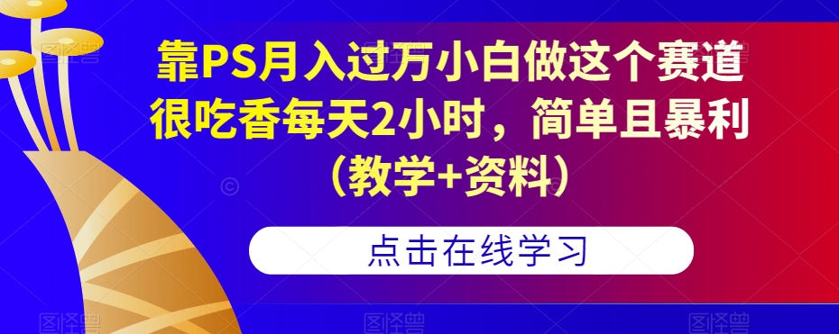靠PS月入过万小白做这个赛道很吃香每天2小时，简单且暴利（教学+资料）-菡洋资源网