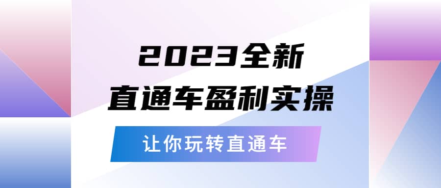 2023全新直通车·盈利实操：从底层，策略到搭建，让你玩转直通车-菡洋资源网