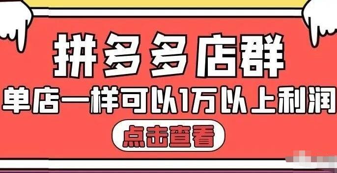 拼多多店群单店一样可以产出1万5以上利润【付费文章】-菡洋资源网