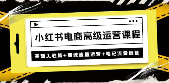 小红书电商高级运营课程：基础入驻篇+商城流量运营+笔记流量运营-菡洋资源网