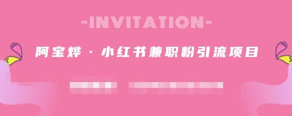阿宝烨·小红书兼职粉引流项目，流量大，引流效果好【视频课程】-菡洋资源网