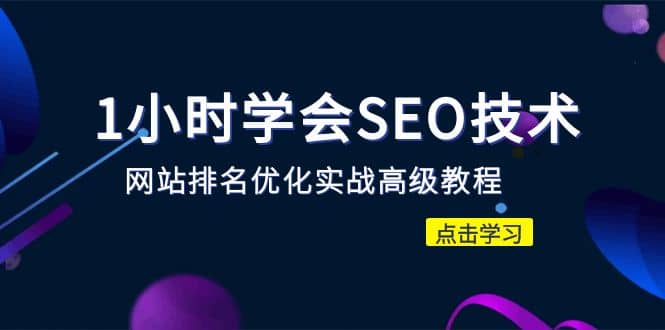 1小时学会SEO技术 网站排名优化实战高级教程-秒杀市面95%收费几千的SEO教程-菡洋资源网