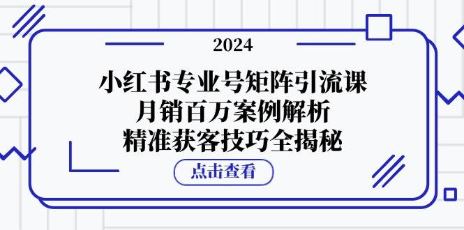 （12943期）小红书专业号矩阵引流课，月销百万案例解析，精准获客技巧全揭秘-菡洋资源网