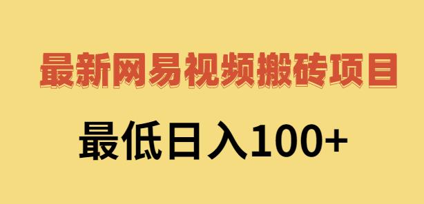 2022网易视频搬砖赚钱，日收益120（视频教程+文档）-菡洋资源网