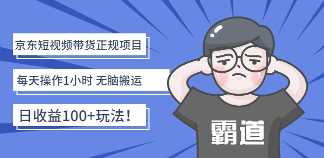 京东短视频带货正规项目：每天操作1小时无脑搬运日收益100+玩法！-菡洋资源网