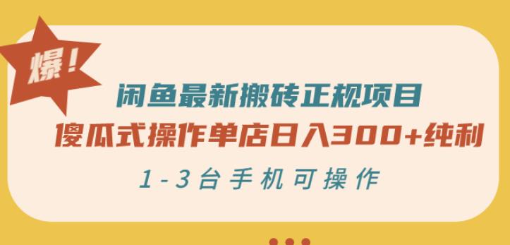 闲鱼最新搬砖正规项目：傻瓜式操作单店日入300+纯利，1-3台手机可操作-菡洋资源网