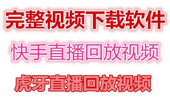 快手直播回放视频/虎牙直播回放视频完整下载(电脑软件+视频教程)-菡洋资源网