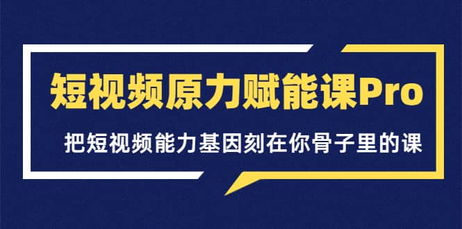 短视频原力赋能课Pro，把短视频能力基因刻在你骨子里的课（价值4999元）-菡洋资源网