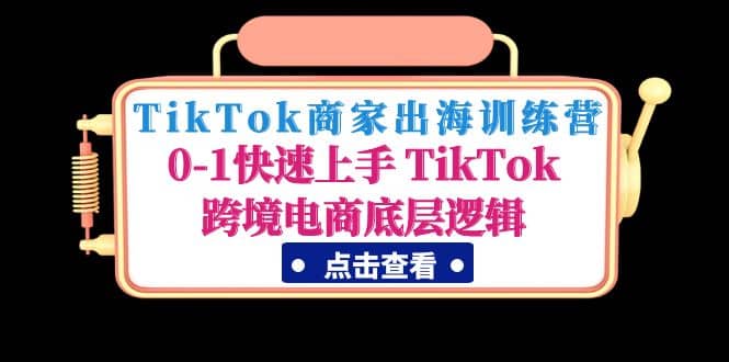 TikTok商家出海训练营：0-1快速上手 TikTok跨境电商底层逻辑(无水印)-菡洋资源网