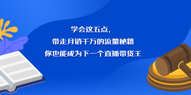 学会这五点，带走月销千万的流量秘籍，你也能成为下一个直播带货王-菡洋资源网