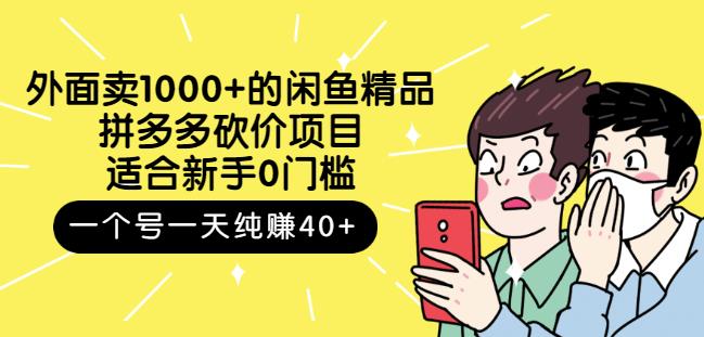 外面卖1000+的闲鱼精品：拼多多砍价项目，一个号一天纯赚40+适合新手0门槛-菡洋资源网