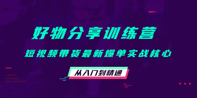好物分享训练营：短视频带货最新爆单实战核心，从入门到精通-菡洋资源网