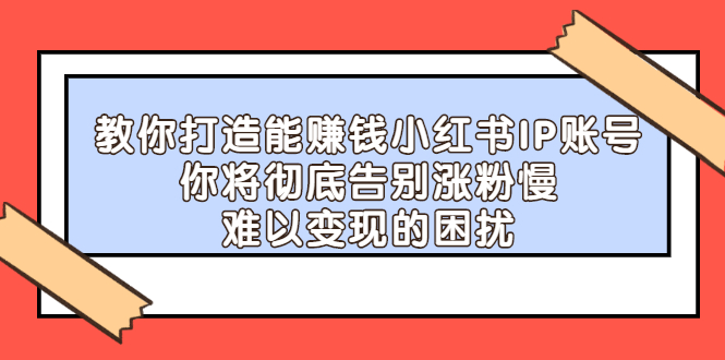 教你打造能赚钱小红书IP账号，了解透彻小红书的真正玩法-菡洋资源网