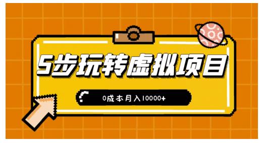 新手小白只需5步，即可玩转虚拟项目，0成本月入10000+【视频课程】-菡洋资源网