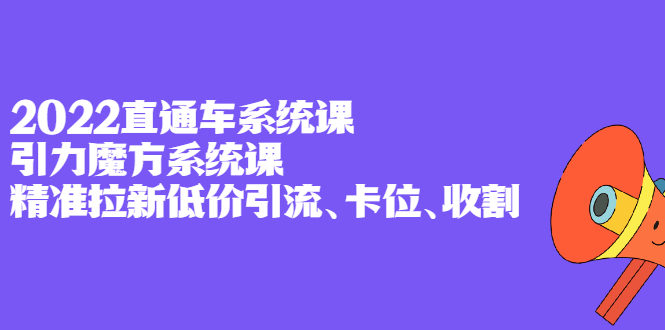 2022直通车系统课+引力魔方系统课，精准拉新低价引流、卡位、收割-菡洋资源网