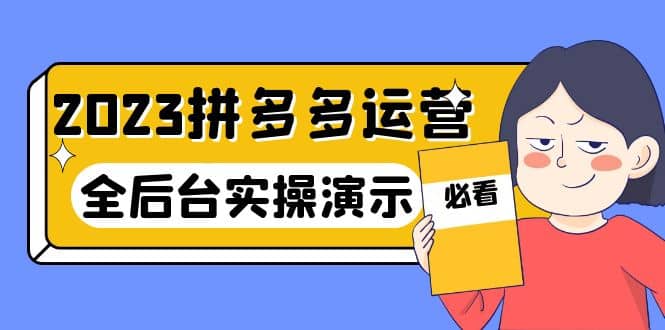 2023拼多多·运营：14节干货实战课，拒绝-口嗨，全后台实操演示-菡洋资源网