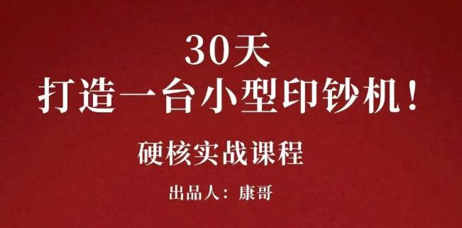 康哥30天打造一台小型印钞机：躺赚30万的项目完整复盘（视频教程）-菡洋资源网