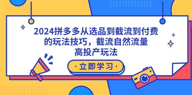（9037期）2024拼多多从选品到截流到付费的玩法技巧，截流自然流量玩法，高投产玩法-菡洋资源网