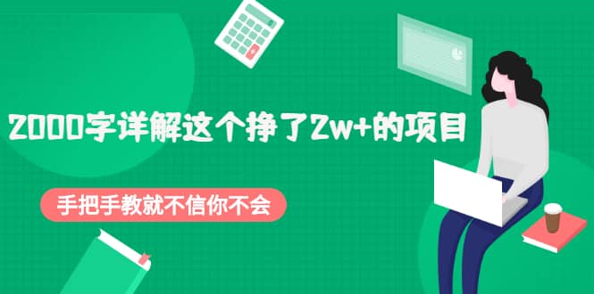 2000字详解这个挣了2w+的项目，手把手教就不信你不会【付费文章】-菡洋资源网