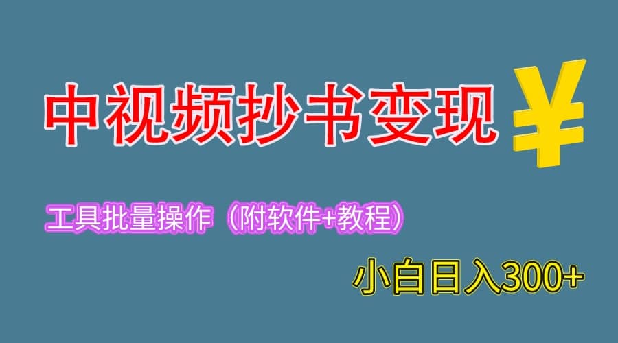 2023中视频抄书变现（附工具+教程），一天300+，特别适合新手操作的副业-菡洋资源网