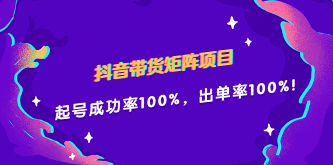 抖音带货矩阵项目，起号成功率100%，出单率100%！-菡洋资源网