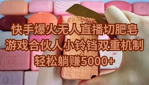（9177期）快手爆火无人直播切肥皂，游戏合伙人小铃铛双重机制，轻松躺赚5000+-菡洋资源网