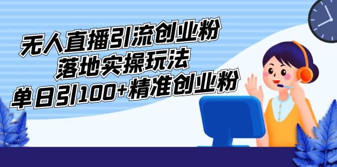 外面收费3980的无人直播引流创业粉落地实操玩法，单日引100+精准创业粉-菡洋资源网