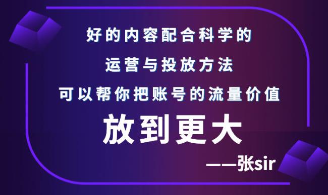 张sir账号流量增长课，告别海王流量，让你的流量更精准-菡洋资源网