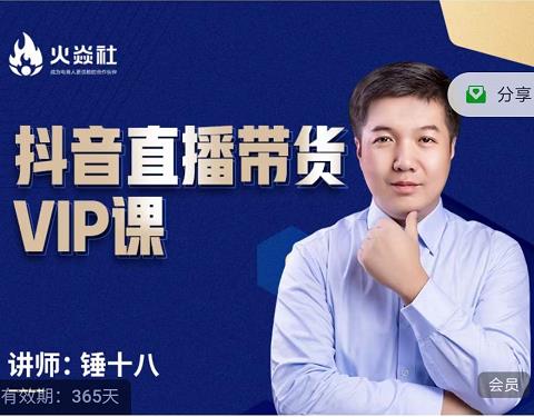锤十八-抖音直播带货VIP课，专注直播带货有效盈利模式-菡洋资源网