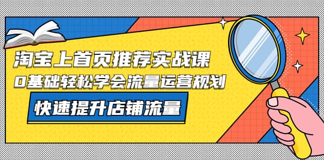 淘宝上首页/推荐实战课：0基础轻松学会流量运营规划，快速提升店铺流量-菡洋资源网