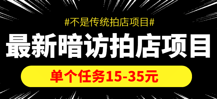 【信息差项目】最新暗访拍店项目，单个任务15-35元（不是传统拍店项目）-菡洋资源网