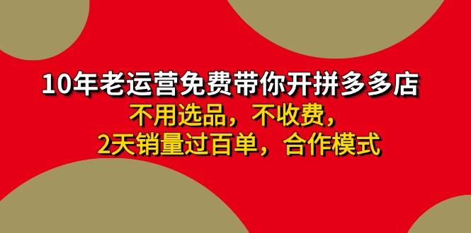 拼多多-合作开店日入4000+两天销量过百单，无学费、老运营教操作、小白…-菡洋资源网