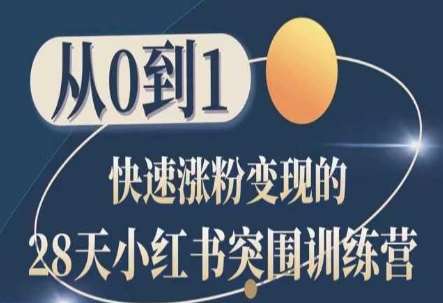 28天小红书突围训练营，从0到1快速涨粉变现-菡洋资源网