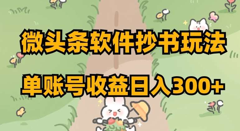 微头条软件抄书玩法，单账号收益日入300+【揭秘】-菡洋资源网