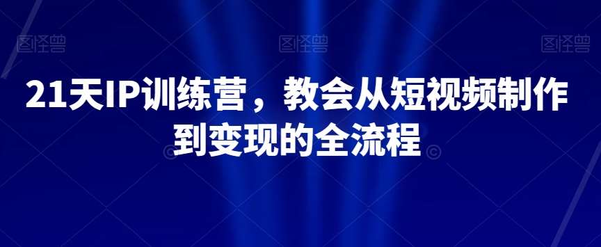 21天IP训练营，教会从短视频制作到变现的全流程-菡洋资源网