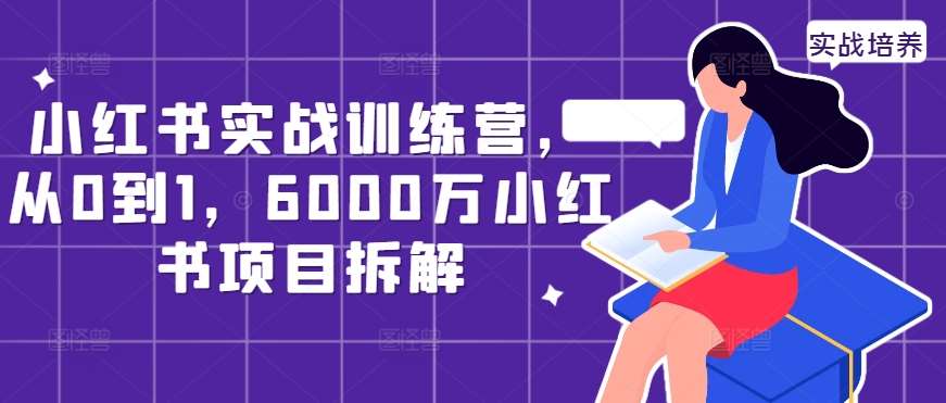 小红书实战训练营，从0到1，6000万小红书项目拆解-菡洋资源网