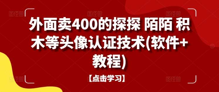 外面卖400的探探 陌陌 积木等头像认证技术(软件+教程)-菡洋资源网