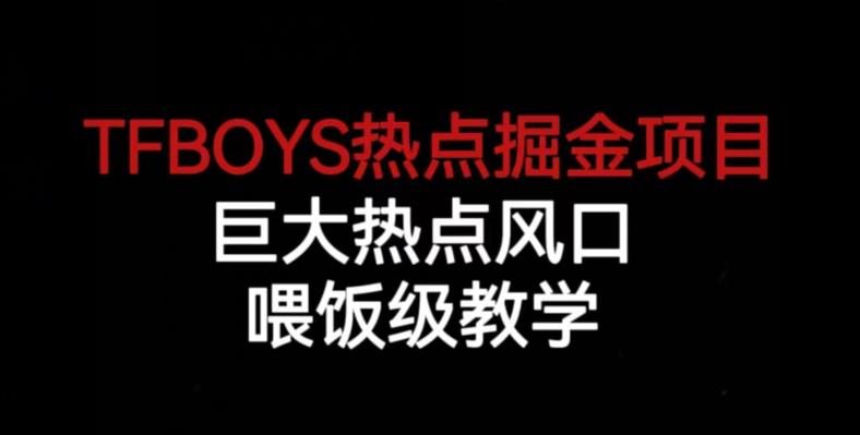 TFBOYS热点掘金项目，巨大热点风口，喂饭级教学-菡洋资源网