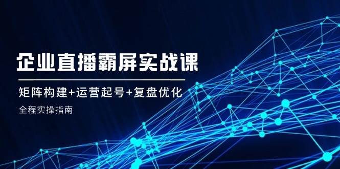 （12338期）企 业 直 播 霸 屏实战课：矩阵构建+运营起号+复盘优化，全程实操指南-菡洋资源网