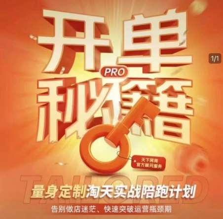 淘宝开单秘籍PRO，量身定制淘天实战陪跑计划，告别做店迷茫、快速突破运营瓶颈期-菡洋资源网