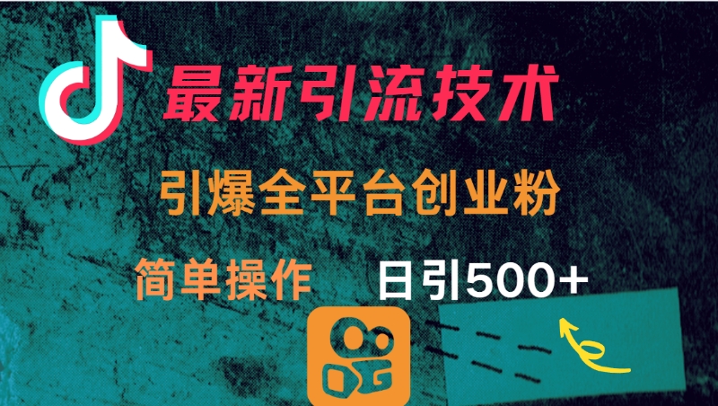 最新引流方法,引爆全平台创业粉操作简单,日引300+-菡洋资源网