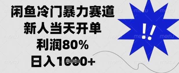 闲鱼冷门暴力赛道，新人当天开单，利润80%，日入数张【揭秘】-菡洋资源网