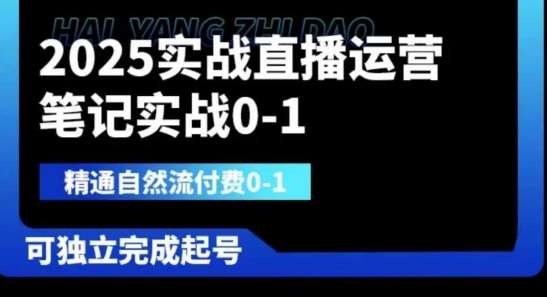 2025实战直播运营0-1，精通自然流付费0-1，可独立完成起号-菡洋资源网