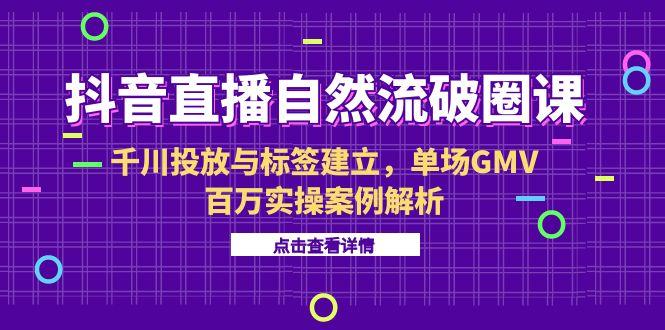 （15136期）抖音直播自然流破圈课-6月，千川投放与标签建立，单场GMV百万实操案例解析-菡洋资源网