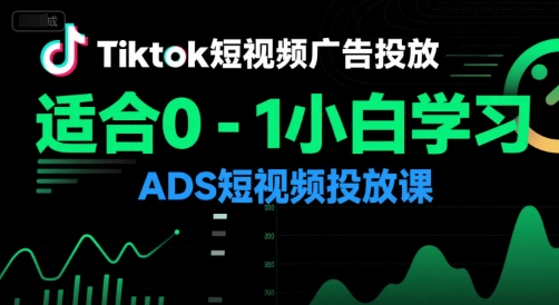 Tiktok短视频广告投放，适合0-1小白学习ADS短视频投放课-菡洋资源网