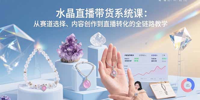 （15721期）水晶直播带货系统课：从赛道选择、内容创作到直播转化的全链路教学-菡洋资源网
