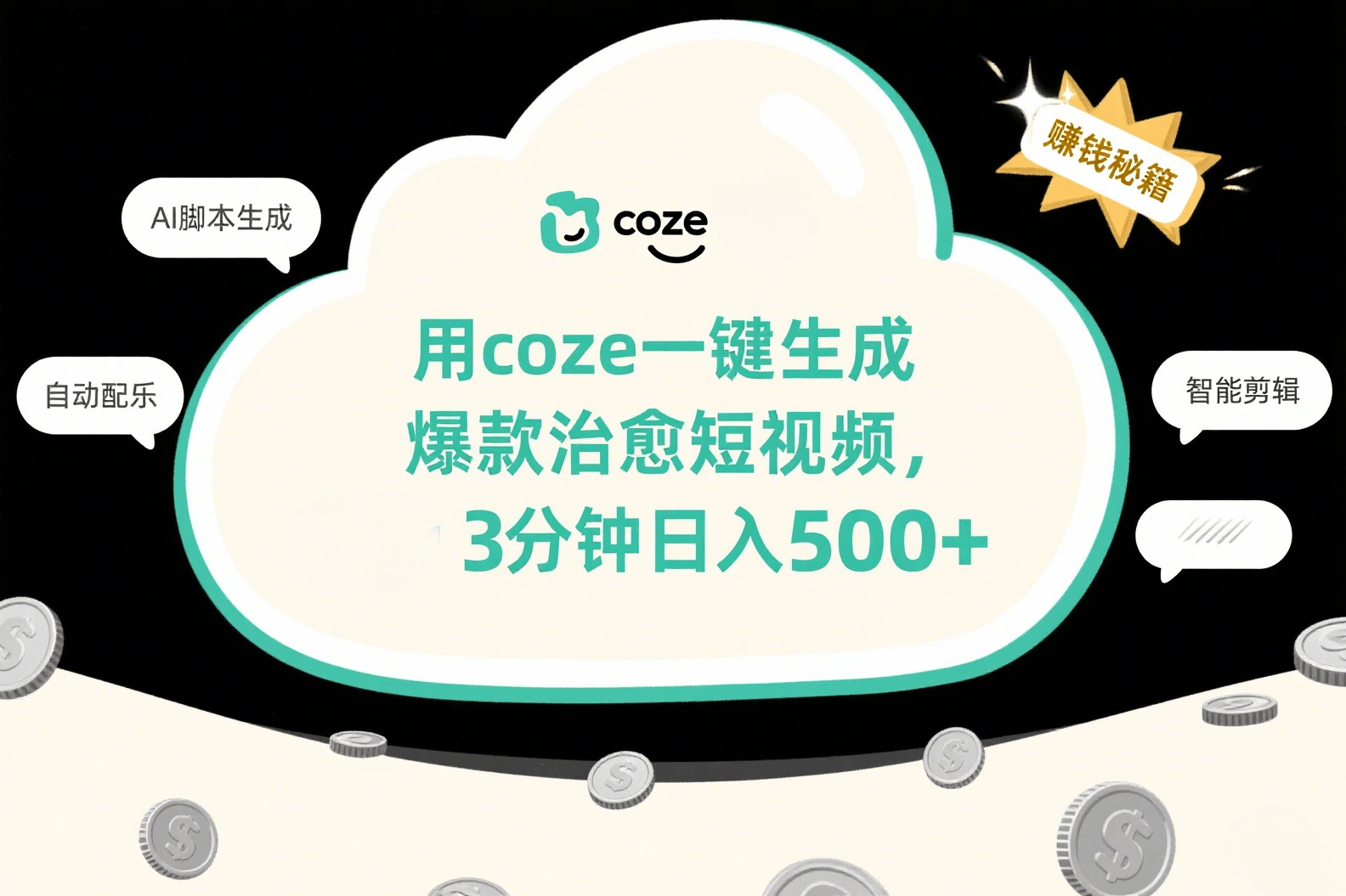 用coze一键生成爆款治愈短视频，3分钟日入500+-菡洋资源网