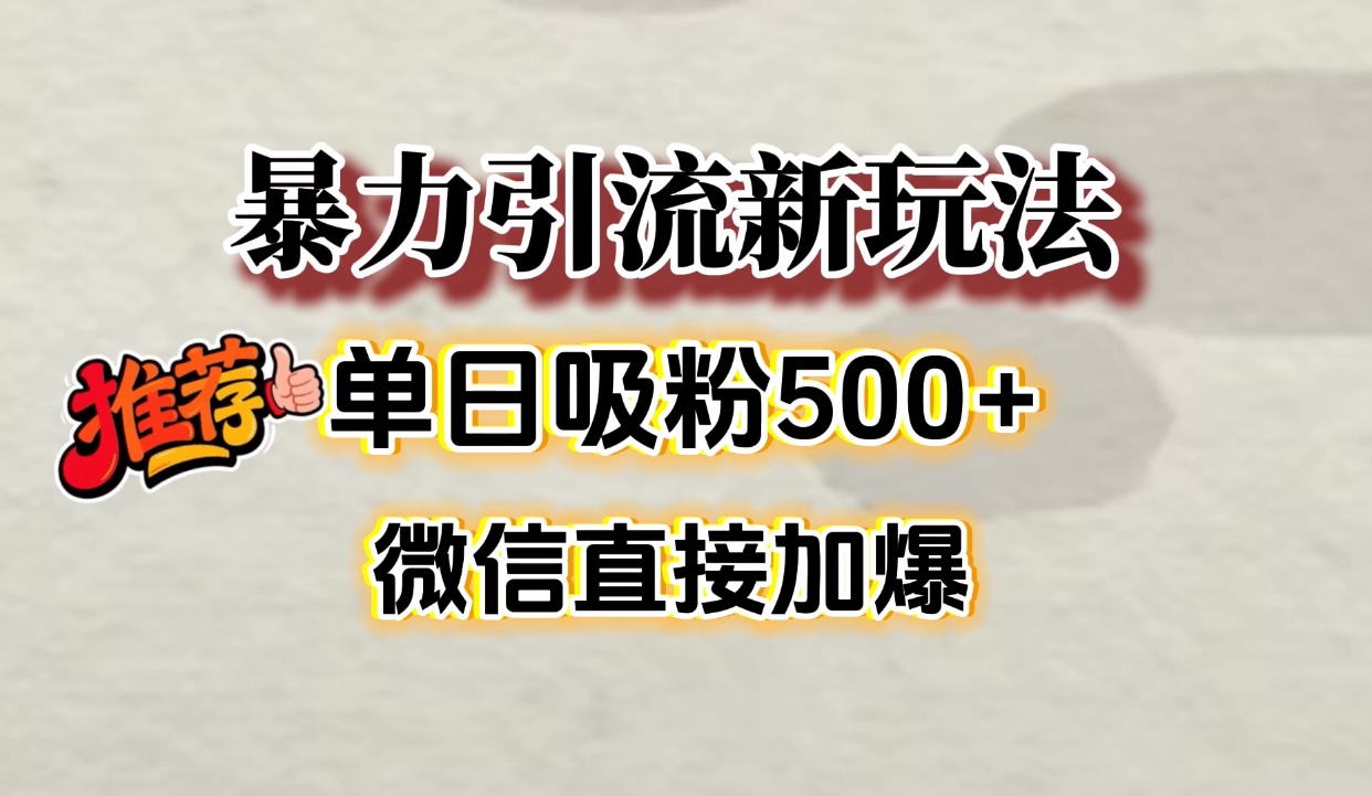 微信加爆的引流超级方法,单日吸粉500➕-菡洋资源网